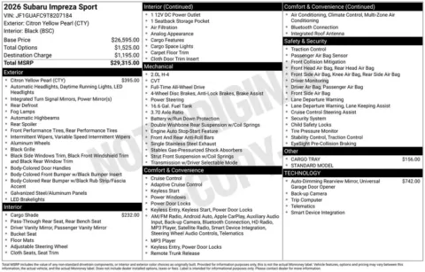 Another view of 2026 Subaru Impreza Sport for sale in Longview, WA at Bud Clary Chevrolet Longview