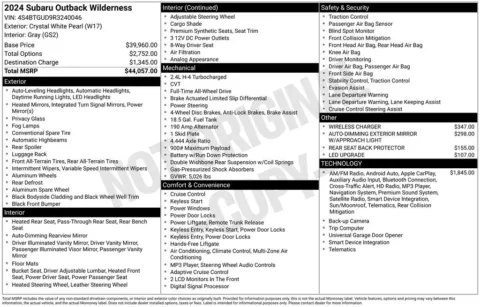 Another view of 2024 Subaru Outback Wilderness for sale in Longview, WA at Bud Clary Chevrolet Longview