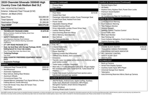 Another view of 2020 Chevrolet Silverado 3500HD High Country for sale in Longview, WA at Bud Clary Chevrolet Longview