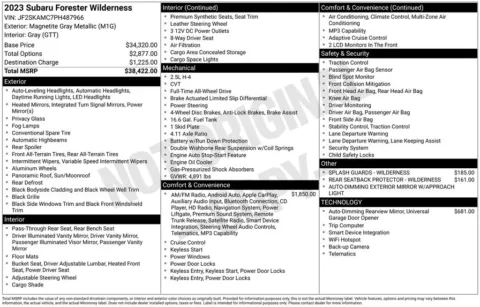 Another view of 2023 Subaru Forester Wilderness for sale in Longview, WA at Bud Clary Chevrolet Longview