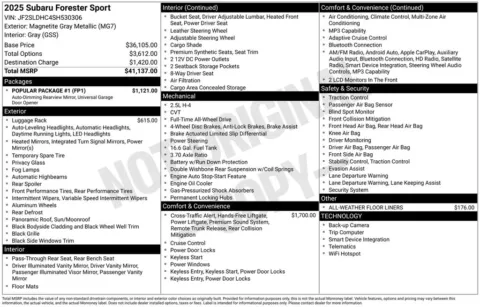 Another view of 2025 Subaru Forester Sport for sale in Longview, WA at Bud Clary Chevrolet Longview