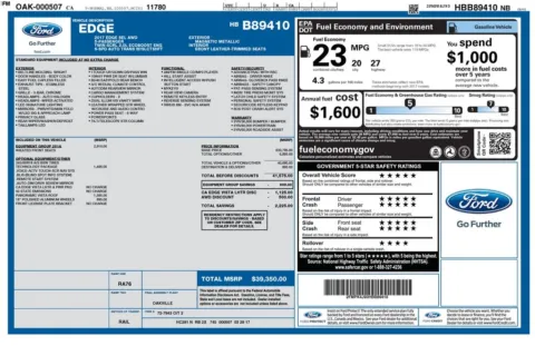 Another view of 2017 Ford Edge SEL for sale in Longview, WA at Bud Clary Chevrolet Longview