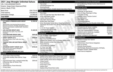 Another view of 2021 Jeep Wrangler Unlimited Sahara for sale in Longview, WA at Bud Clary Chevrolet Longview