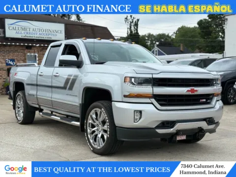 Silver 2017 Chevrolet Silverado 1500 Double Cab Z71 LT Pickup 4D 6 1/2 ft for sale in Hammond, IN