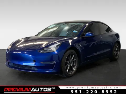 Blue 2021 Tesla Model 3 Standard Range Plus for sale in Norco, CA