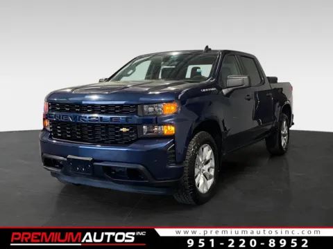 Blue 2021 Chevrolet Silverado 1500 Custom for sale in Norco, CA