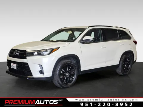 White 2019 Toyota Highlander se for sale in Norco, CA