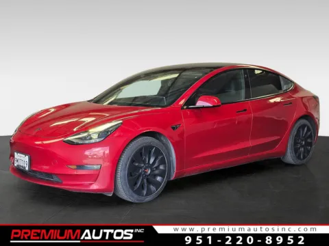 Red 2021 Tesla Model 3 Standard Range Plus for sale in Norco, CA