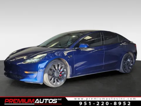 Blue 2021 Tesla Model 3 Performance for sale in Norco, CA