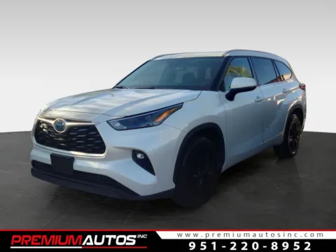 White 2022 Toyota Highlander Hybrid XLE for sale in Norco, CA
