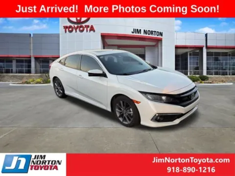 White 2019 Honda Civic EX for sale in Tulsa, OK