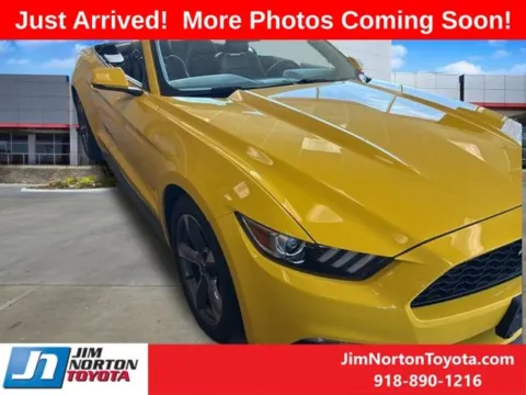 Yellow 2015 Ford Mustang EcoBoost Premium for sale in Tulsa, OK