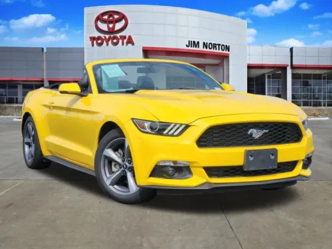 Yellow 2015 Ford Mustang EcoBoost Premium for sale in Tulsa, OK