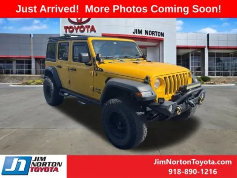 Yellow 2019 Jeep Wrangler Unlimited Sport S for sale in Tulsa, OK