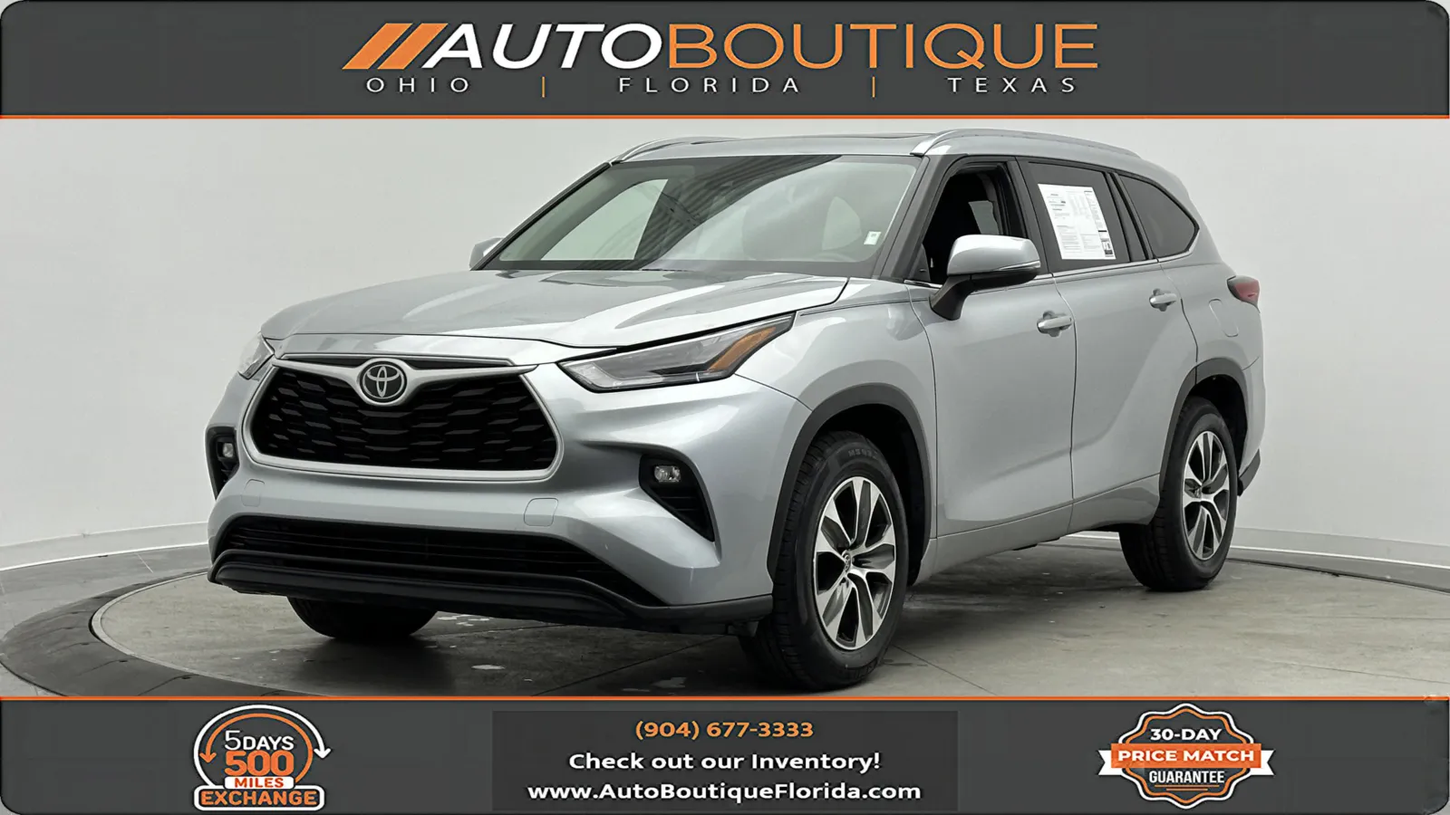 Silver 2021 Toyota Highlander XLE for sale in Jacksonville, FL