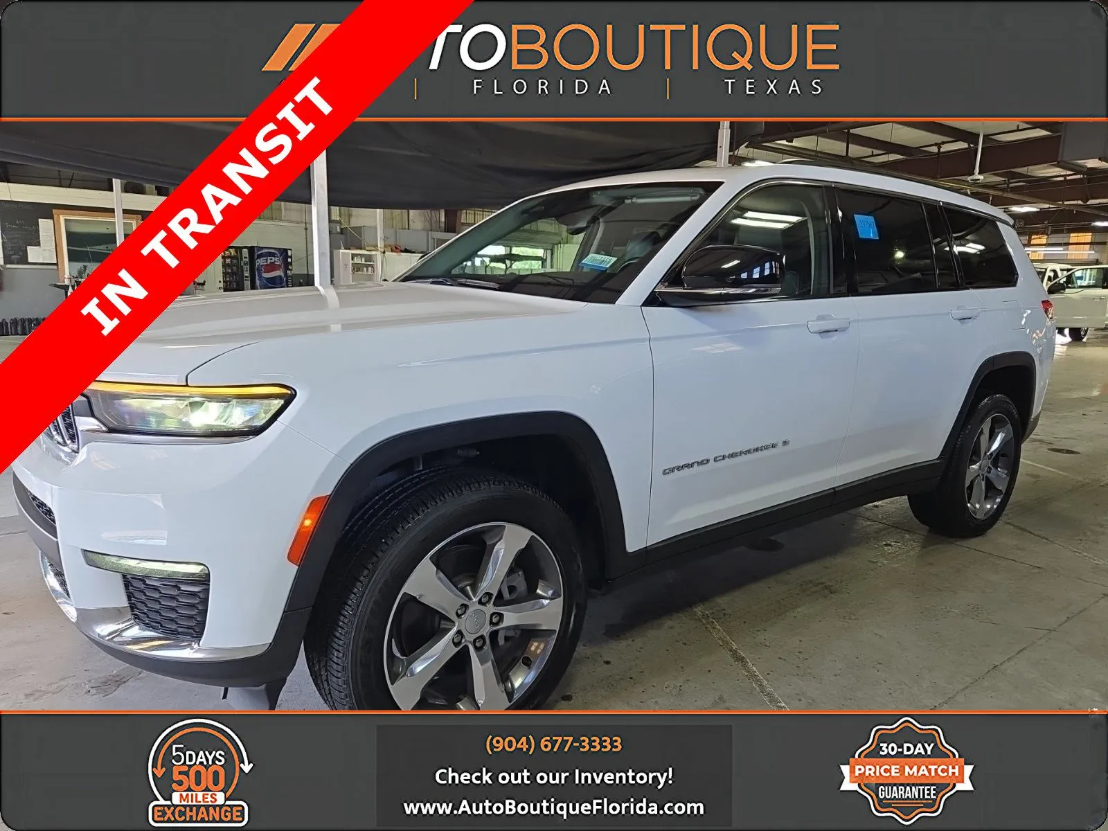 White 2021 Jeep Grand Cherokee L Limited for sale in Jacksonville, FL