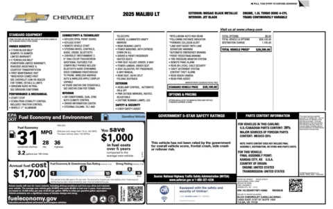 More photos of 2025 Chevrolet Malibu LT at Auto Boutique Florida, FL