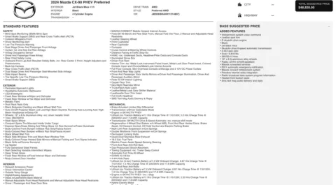 Photos of 2024 Mazda CX-90 PHEV Preferred for sale in Jacksonville, FL at Auto Boutique Florida