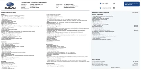 More photos of 2013 Subaru Outback 2.5i Premium at Auto Boutique Florida, FL