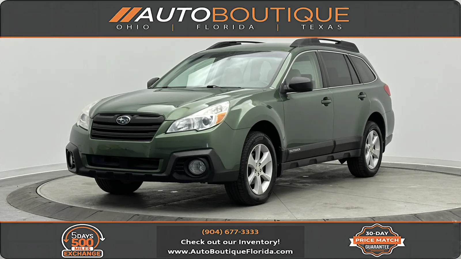 Green 2013 Subaru Outback 2.5i Premium for sale in Jacksonville, FL
