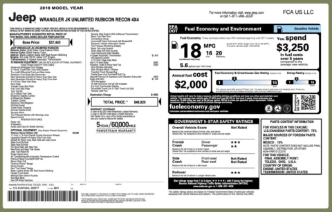 Photos of 2018 Jeep Wrangler JK Unlimited Rubicon Recon for sale in Jacksonville, FL at Auto Boutique Florida