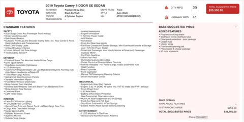 Photos of 2019 Toyota Camry SE for sale in Jacksonville, FL at Auto Boutique Florida