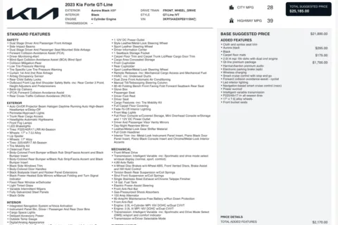 Photos of 2023 Kia Forte GT-Line for sale in Jacksonville, FL at Auto Boutique Florida