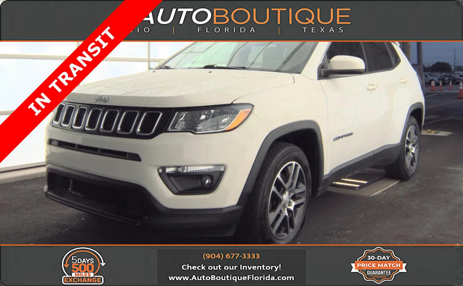 White 2019 Jeep Compass Latitude w/Sun/Wheel Pkg for sale in Jacksonville, FL