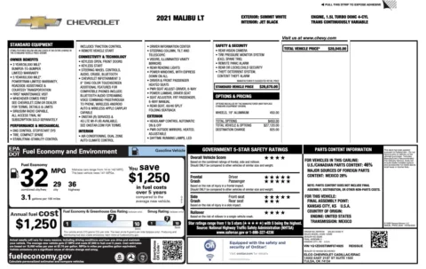 More photos of 2021 Chevrolet Malibu LT at Auto Boutique Florida, FL