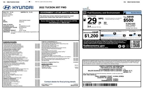 Photos of 2022 Hyundai Tucson XRT for sale in Jacksonville, FL at Auto Boutique Florida