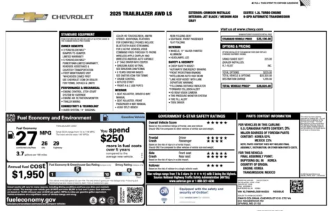 Photos of 2025 Chevrolet Trailblazer LS for sale in Jacksonville, FL at Auto Boutique Florida