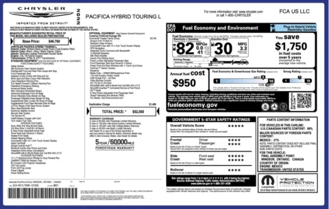 Photos of 2022 Chrysler Pacifica Hybrid Touring L for sale in Jacksonville, FL at Auto Boutique Florida