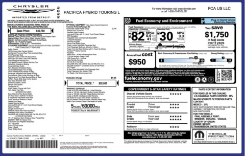 Photos of 2022 Chrysler Pacifica Hybrid Touring L for sale in Jacksonville, FL at Auto Boutique Florida