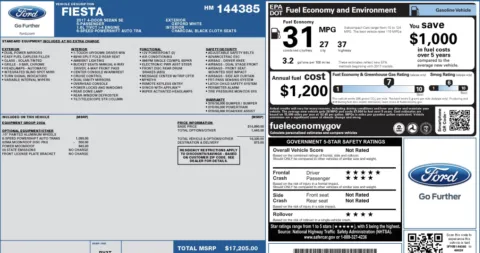 Photos of 2017 Ford Fiesta SE for sale in Jacksonville, FL at Auto Boutique Florida