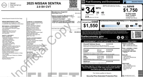Photos of 2025 Nissan Sentra SV for sale in Jacksonville, FL at Auto Boutique Florida