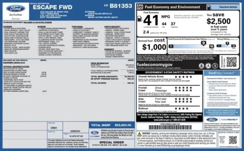 Photos of 2020 Ford Escape SE Sport Hybrid for sale in Jacksonville, FL at Auto Boutique Florida