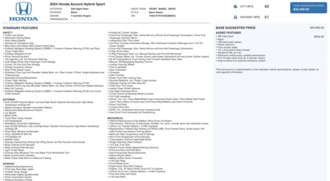 Photos of 2024 Honda Accord Hybrid Sport for sale in Jacksonville, FL at Auto Boutique Florida