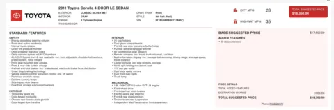 More photos of 2011 Toyota Corolla LE at Auto Boutique Florida, FL