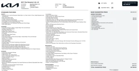 Photos of 2017 Kia Sorento LX for sale in Jacksonville, FL at Auto Boutique Florida