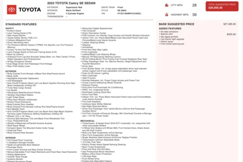 Photos of 2023 Toyota Camry SE for sale in Jacksonville, FL at Auto Boutique Florida