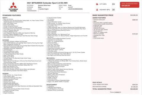 Photos of 2021 Mitsubishi Outlander Sport ES for sale in Jacksonville, FL at Auto Boutique Florida