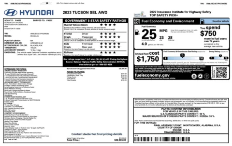 Photos of 2023 Hyundai Tucson SEL for sale in Jacksonville, FL at Auto Boutique Florida