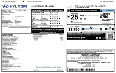 Photos of 2023 Hyundai Tucson SEL for sale in Jacksonville, FL at Auto Boutique Florida