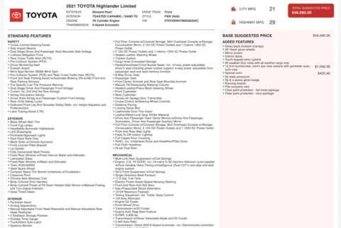 Photos of 2021 Toyota Highlander Limited for sale in Jacksonville, FL at Auto Boutique Florida