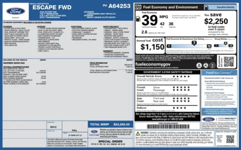 Photos of 2023 Ford Escape Active for sale in Jacksonville, FL at Auto Boutique Florida