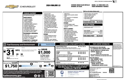 Photos of 2024 Chevrolet Malibu LS for sale in Jacksonville, FL at Auto Boutique Florida