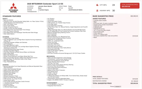 Photos of 2020 Mitsubishi Outlander Sport ES 2.0 for sale in Jacksonville, FL at Auto Boutique Florida