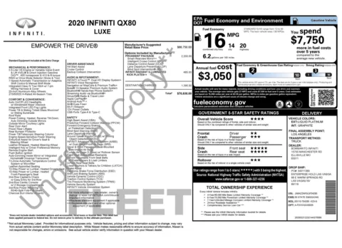 Photos of 2020 INFINITI QX80 LUXE for sale in Jacksonville, FL at Auto Boutique Florida