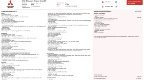 Photos of 2022 Mitsubishi Eclipse Cross ES for sale in Jacksonville, FL at Auto Boutique Florida