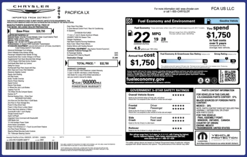 Photos of 2019 Chrysler Pacifica LX for sale in Jacksonville, FL at Auto Boutique Florida